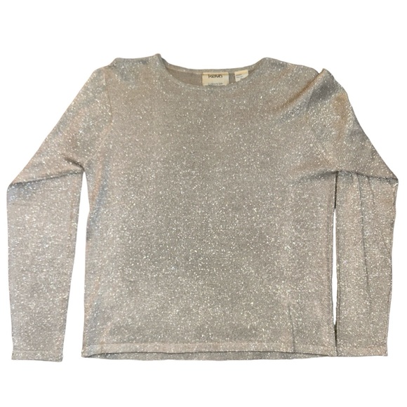 Keva Collection Silver Silk Metallic Top Size M Vintage 90’s - Picture 5 of 6